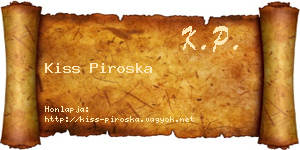 Kiss Piroska névjegykártya