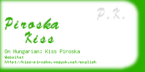 piroska kiss business card